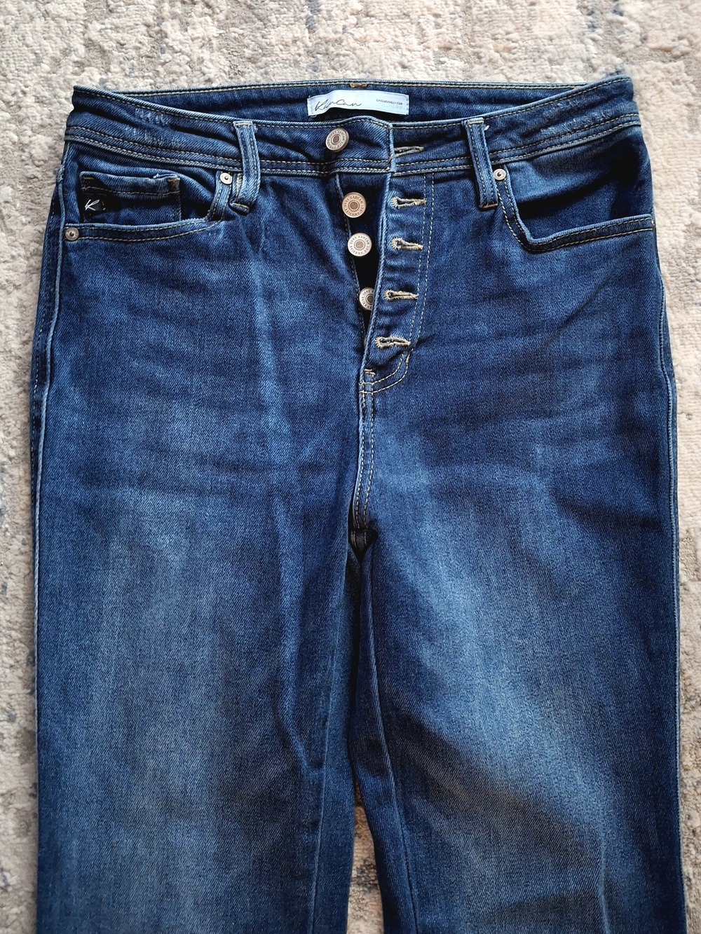 KanCan W28 L31 Button Fly High Rise Dark Blue Boot Cut Jeans 28X31